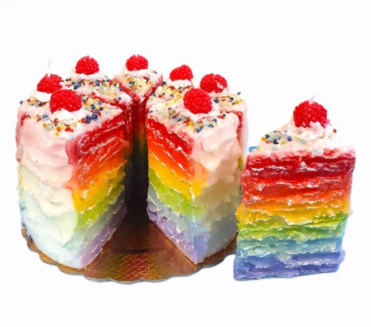Rainbow Cake Slices