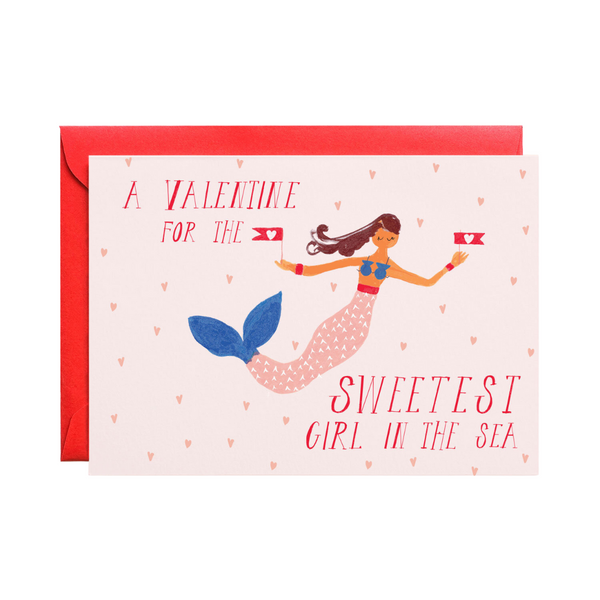 Be My Valentine, Mermaid - Greeting Card