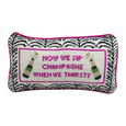 Champagne Needlepoint Pillow