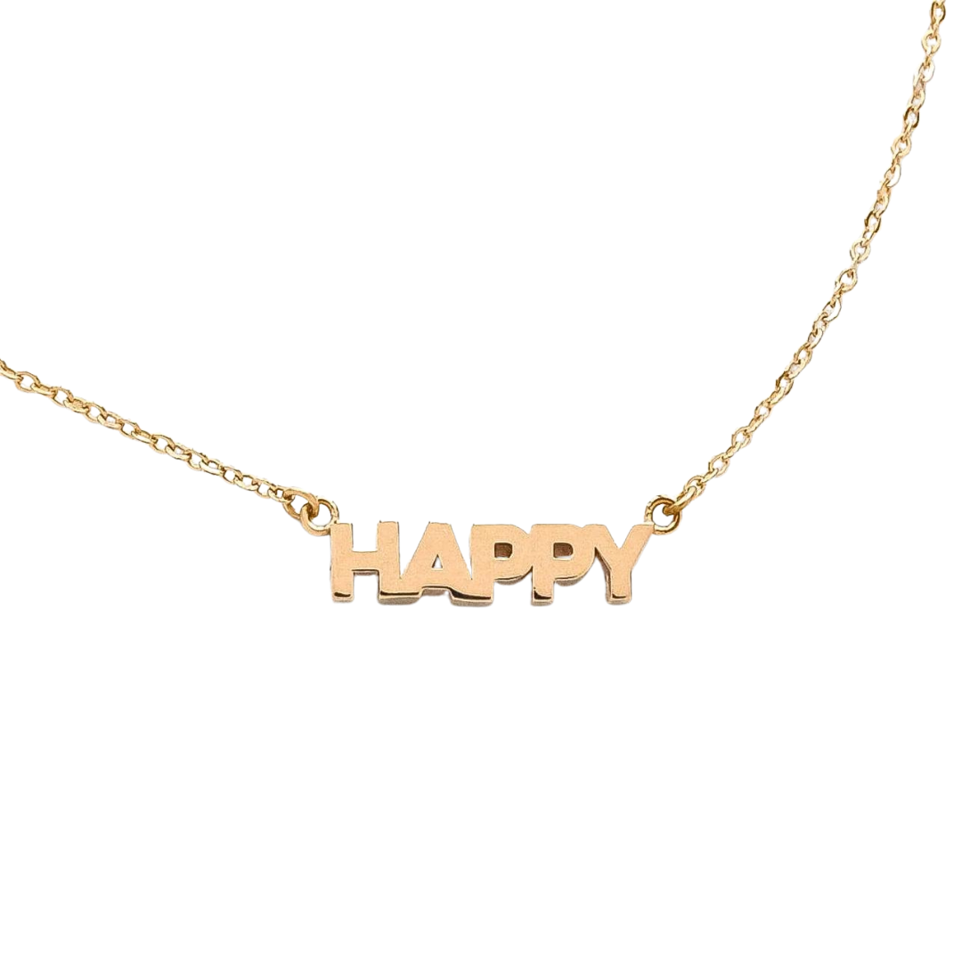 Happy Script Necklace