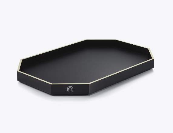 Med. Black Octogone Tray