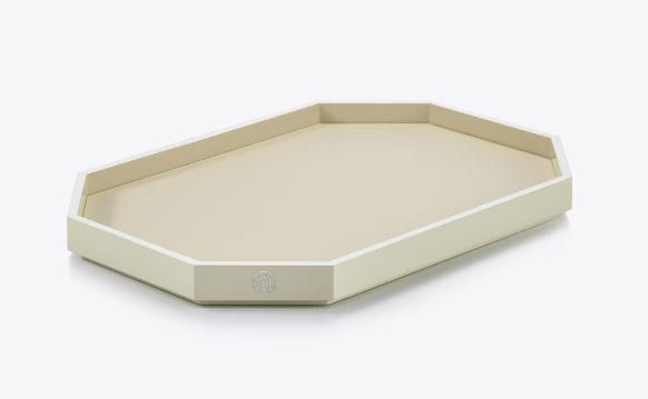 Med. Ivory Octogone Tray
