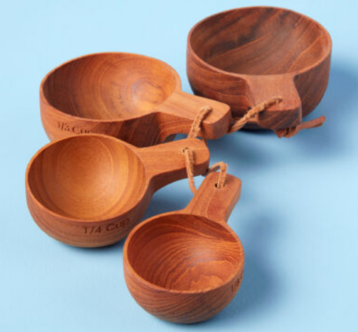 Teak Measuring Cups with Handles