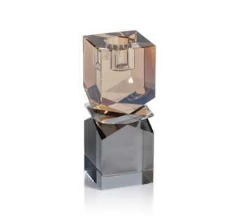 Small 2-Tone Glass Candlestick