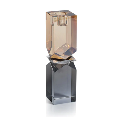 Large 2-Tone Glass Candlestick