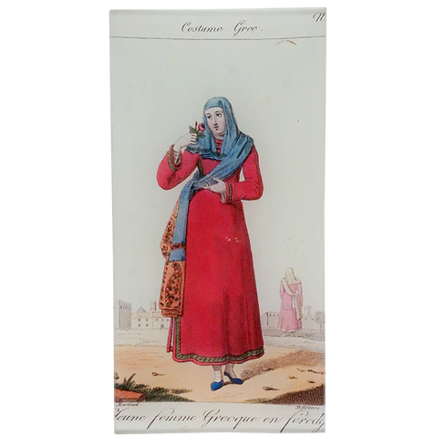 Greek Woman Rect. Tray (Women's Work)