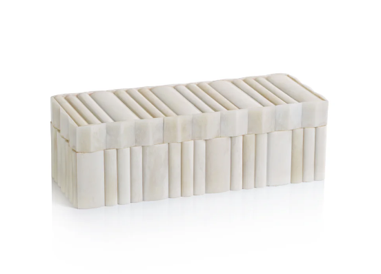 White Bone Scalloped Box
