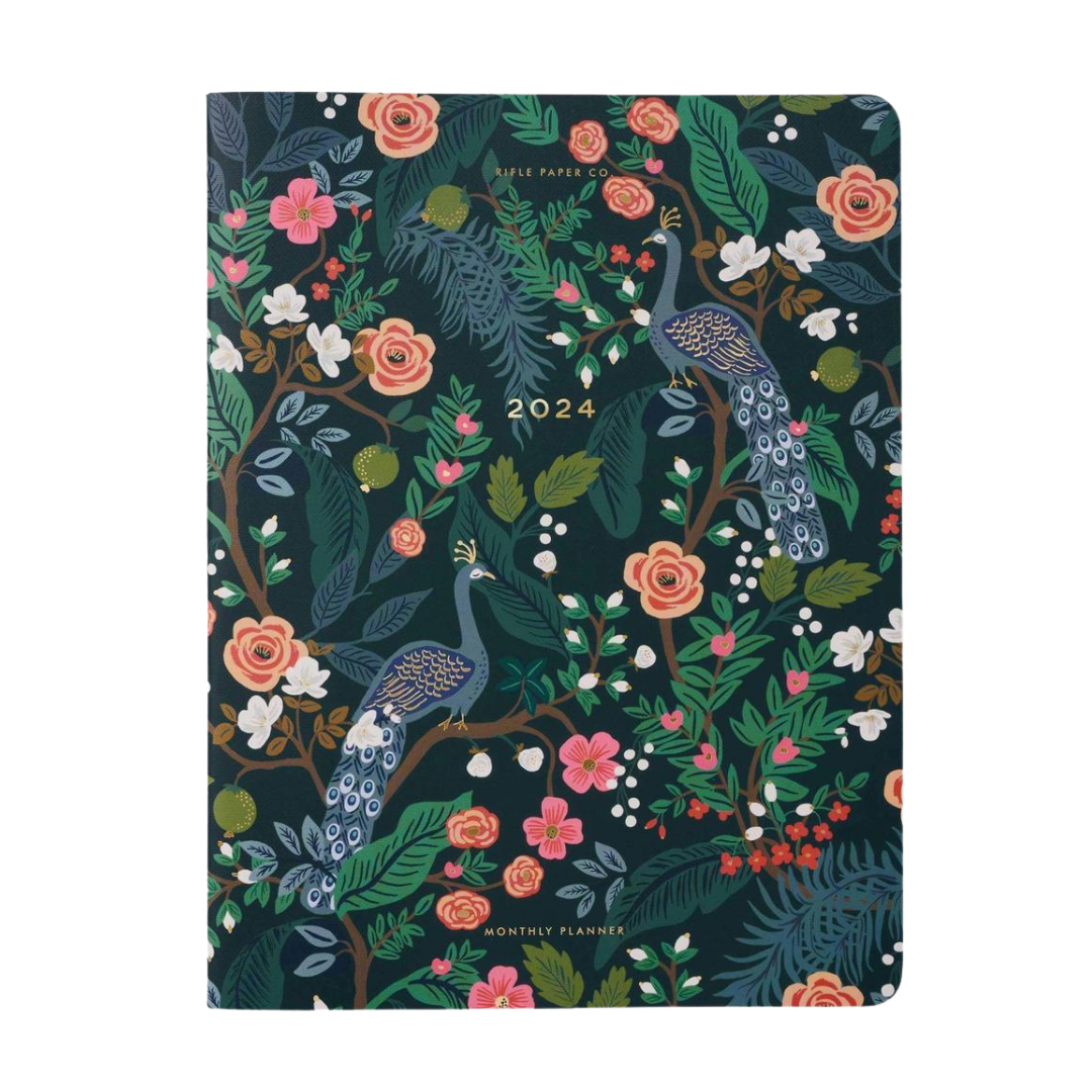2024 12-Month Planner Notebook - Peacock