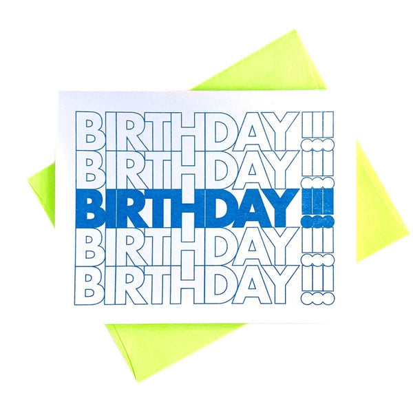 "BIRTHDAY!!!" Bag - Risograph Greeting Card: Single