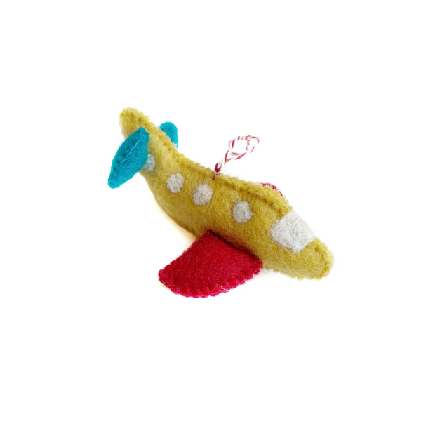 Airplane Felt Wool Ornament