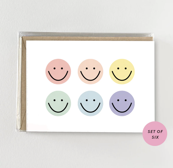 Happy Face Design | Set of 6 Cards