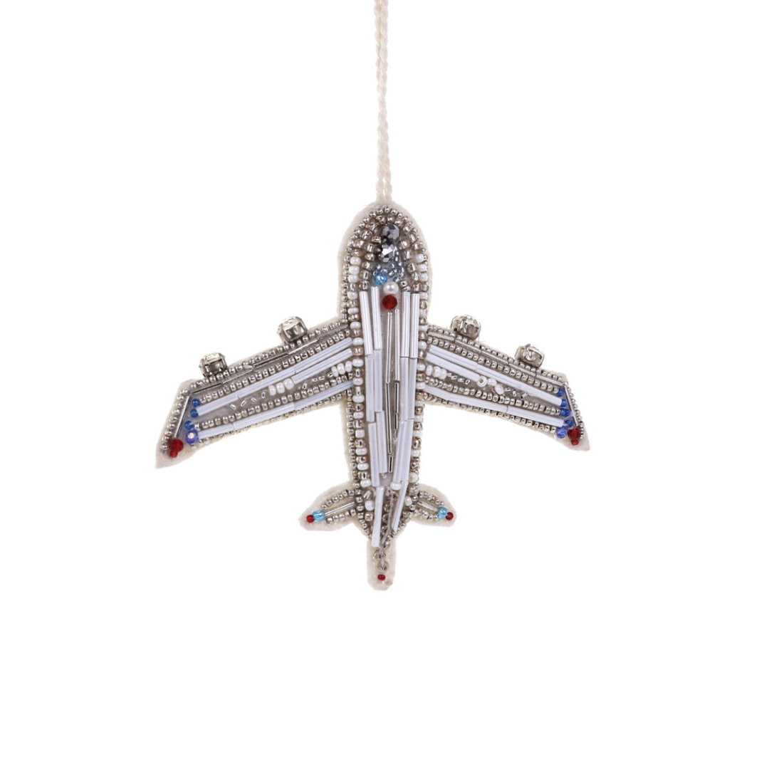 Beaded Airplane Ornament