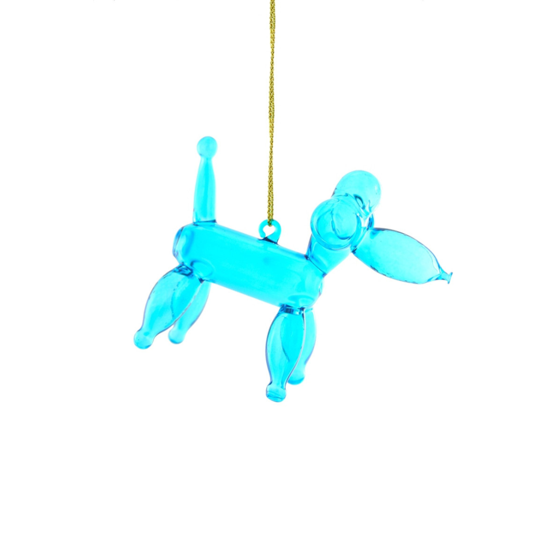 Blue Balloon Poodle Ornament