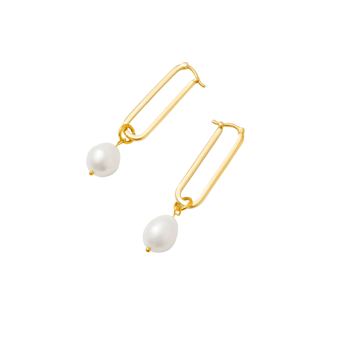 Colette Pearl Hoop Earrings