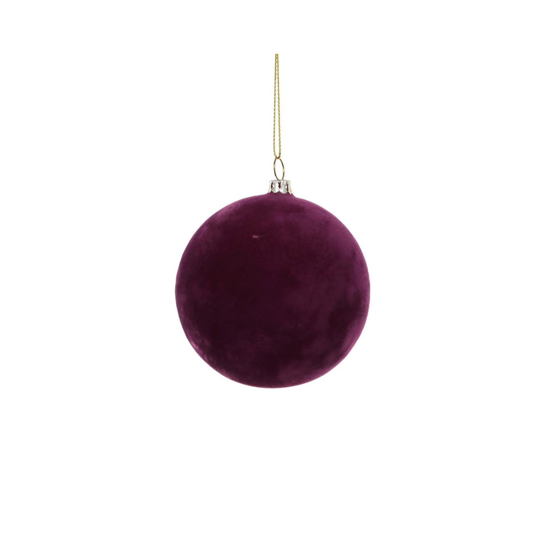 Crushed Velvet Ball Ornament - Orchid Medium