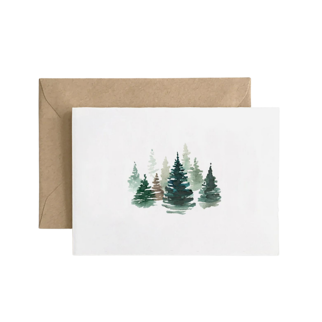 Evergreen Watercolor - Boxed Set of 6 Cards