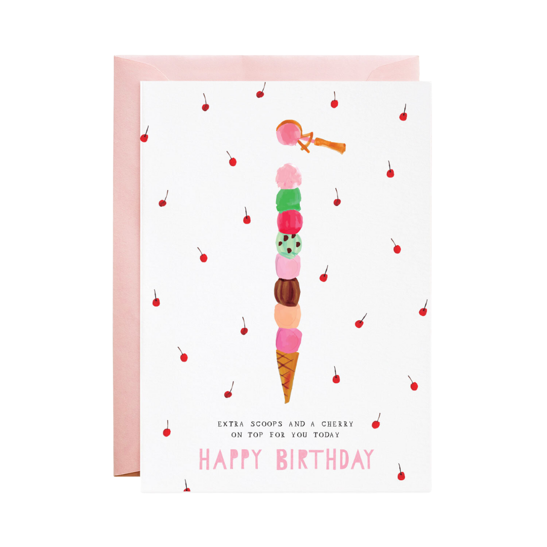 Extra Birthday Scoops - Greeting Card