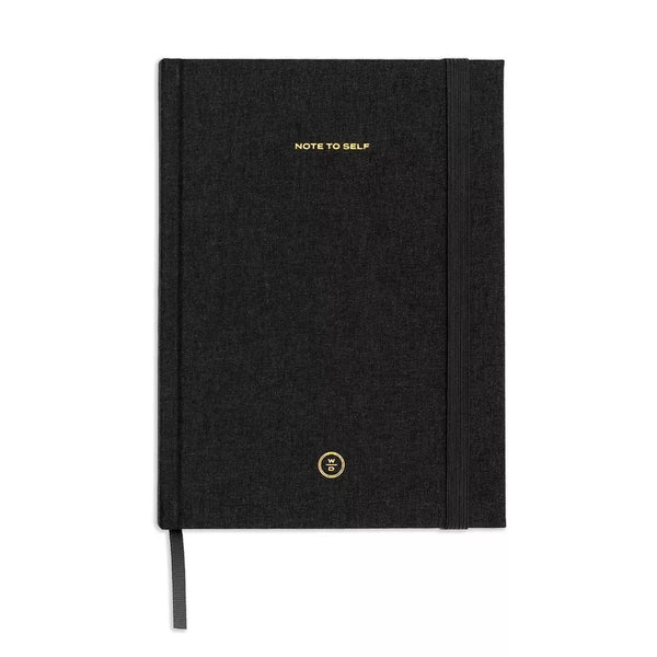 Black Linen Note to Self Journal | Linen
