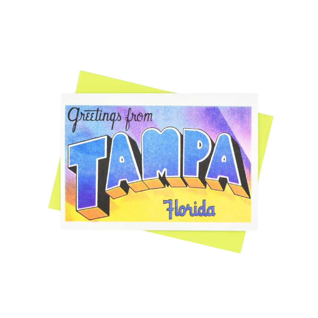 Greetings from: Tampa, Florida Risograph Card