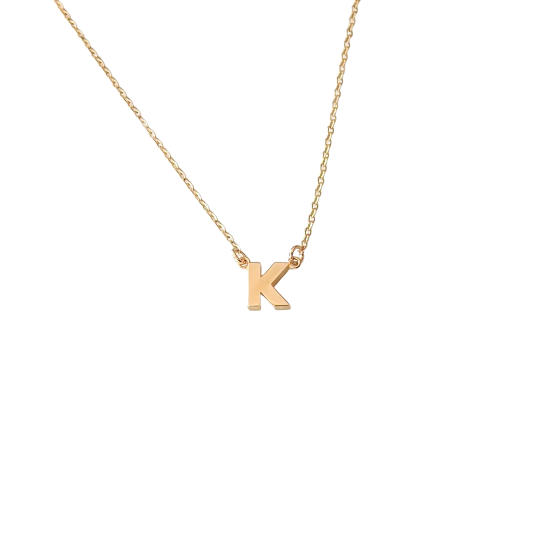 Letter V Girls 14K Gold Pendant Necklace