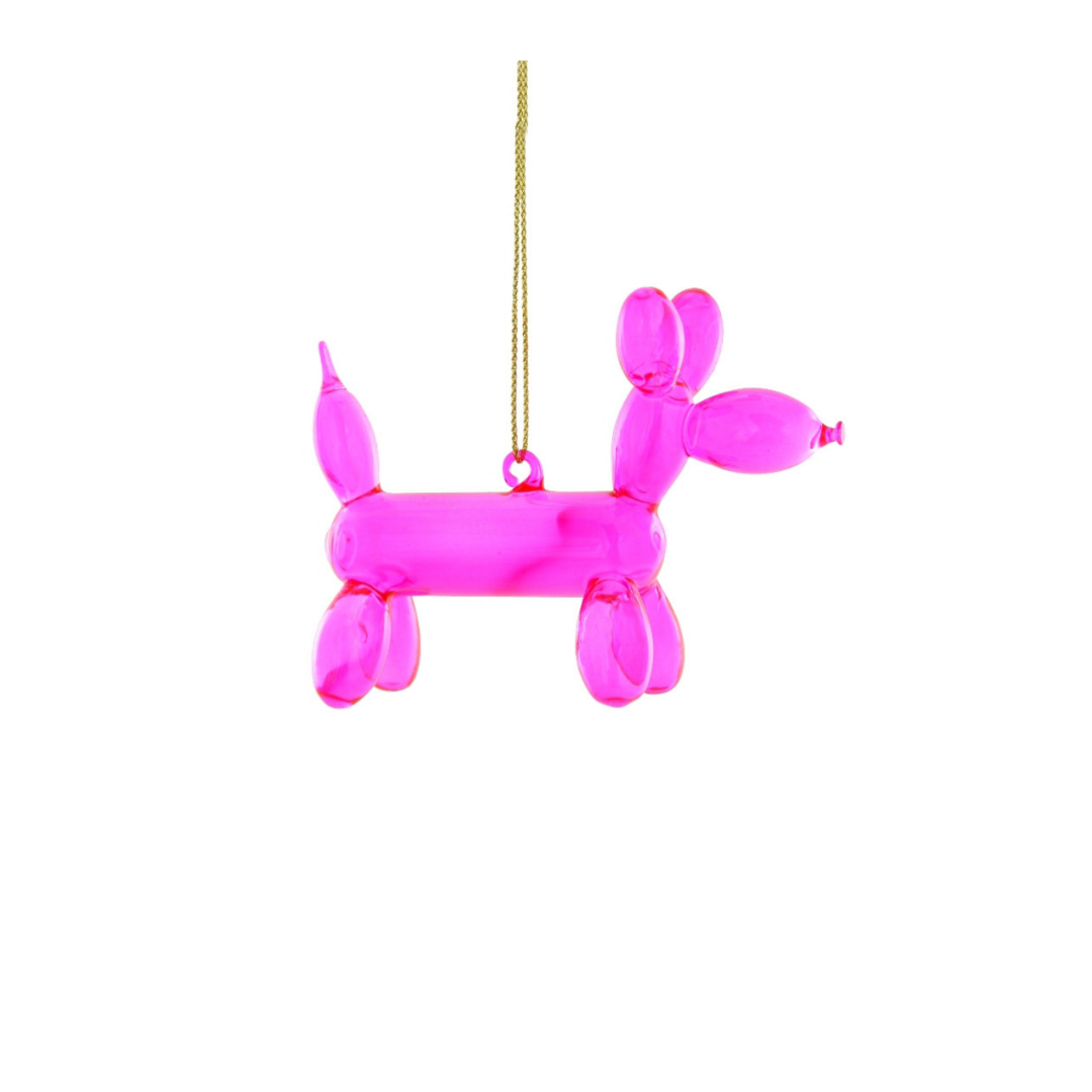 Pink Balloon Doggy Ornament