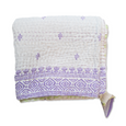 Sari Baby Blanket - White with Lilac / Lime Floral Pattern