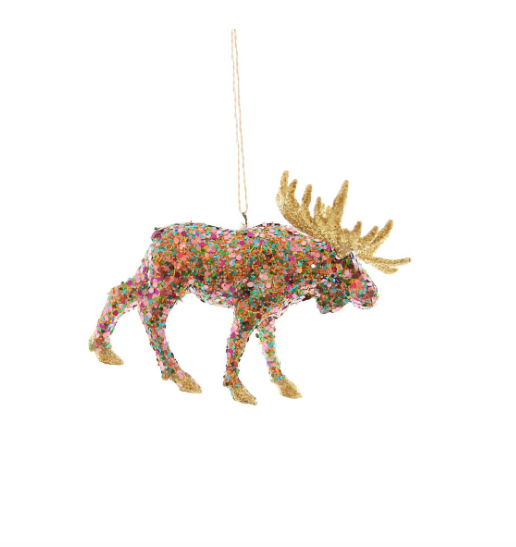 Confetti Moose Ornament