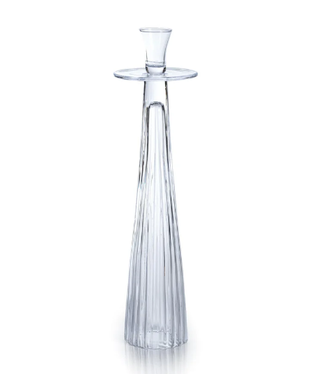 Medium Ribbed Glass Taper Holder