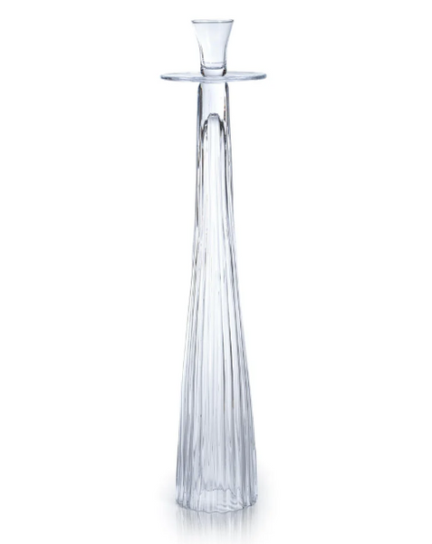 Large Ribbed Glass Taper Holder