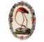 Flamingo with Flowers Oval Tray