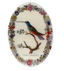 Harlequin Hummingbird with Flowers Oval Tray