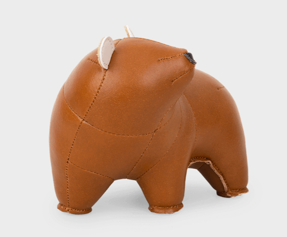 Brown Bear Leather Paperweight