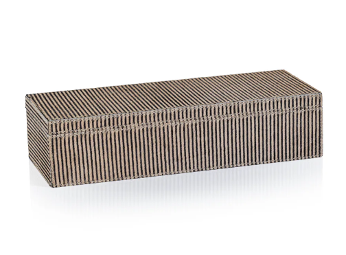 Striped Hair-On Leather Box