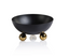 Black Condiment Bowl with Gold Feet