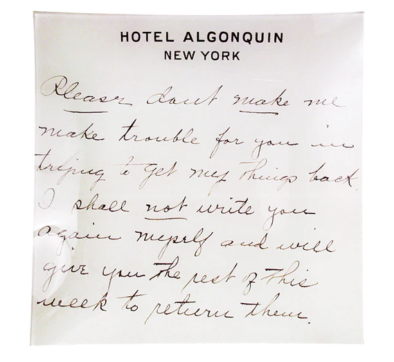 Algonquin Hotel 10" Square Tray