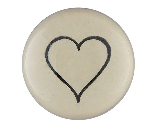Line Heart Dome Paperweight