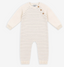Cream Stripe Milan Knit Jumpsuit | 3-6M
