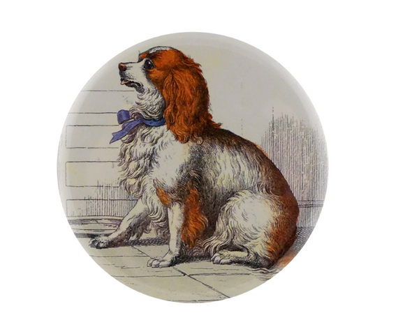 Spaniel with Bow- Mirror button