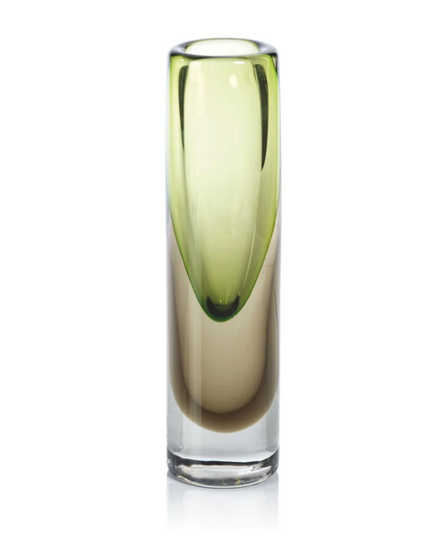 Amber & Green Artistry in Glass Vase
