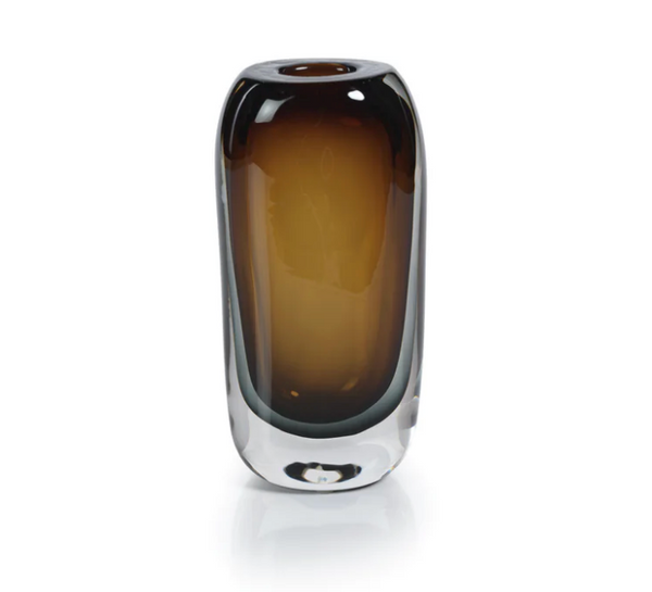 Amber Smoke Artistry in Glass Vase