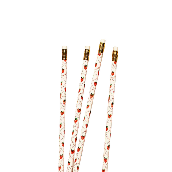 Strawberries Pencils Set of 4