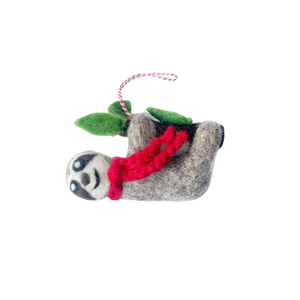 Sloth Felt Wool Ornament