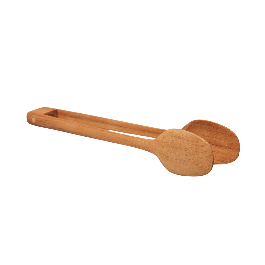 Teak Oval Tongs - Small