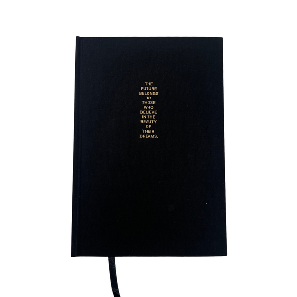 The Beauty Of Their Dreams Black Linen Notebook