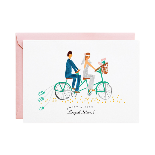 Tin Cans on the Tandem - Greeting Card