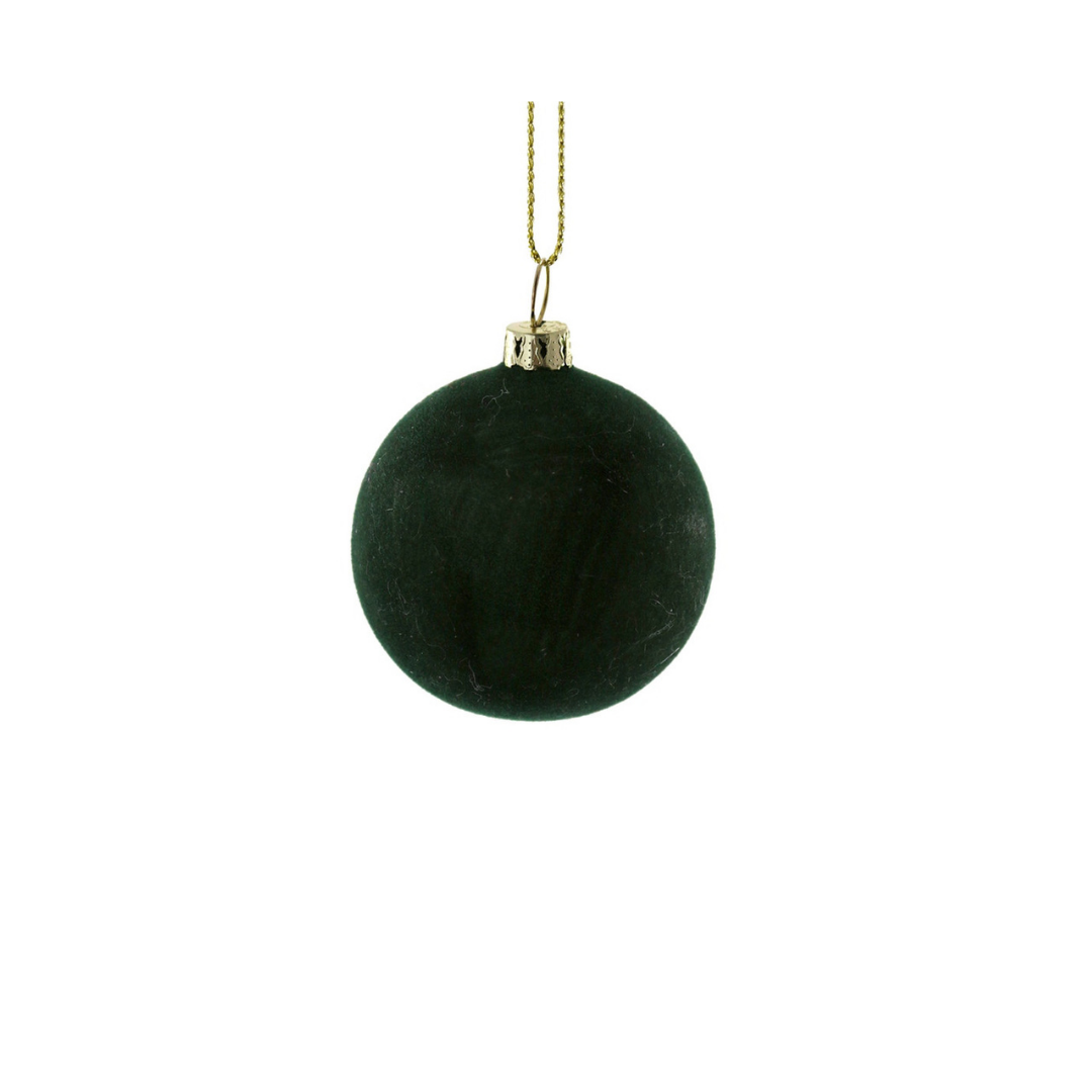 Velvet Ball Ornament - Green