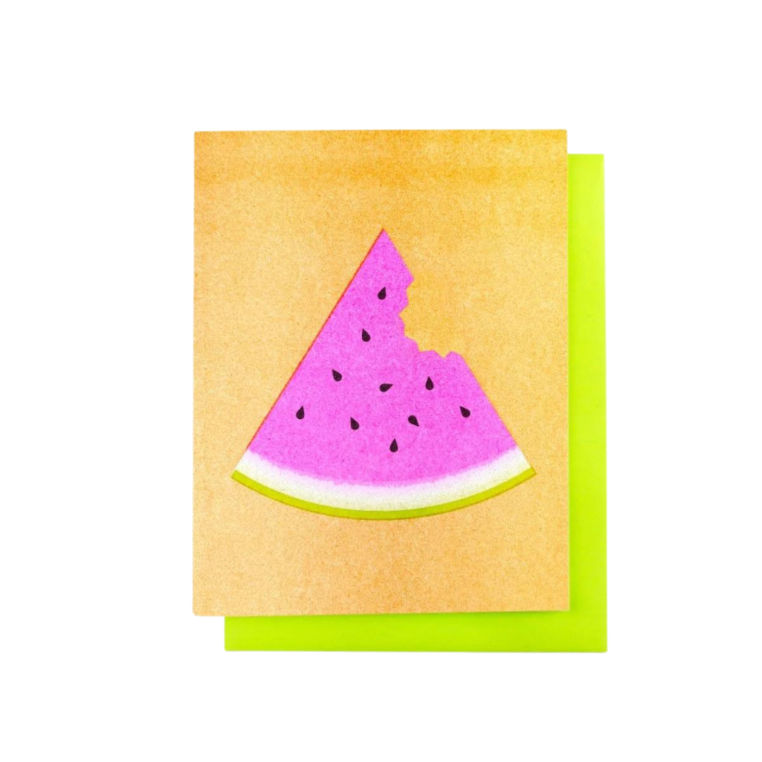 Watermelon - Risograph Greeting Card
