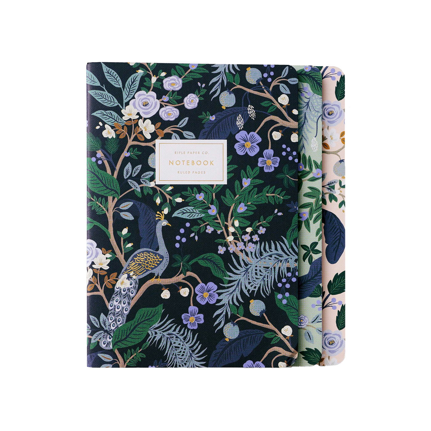 Assorted Set of 3 Peacock Notebooks