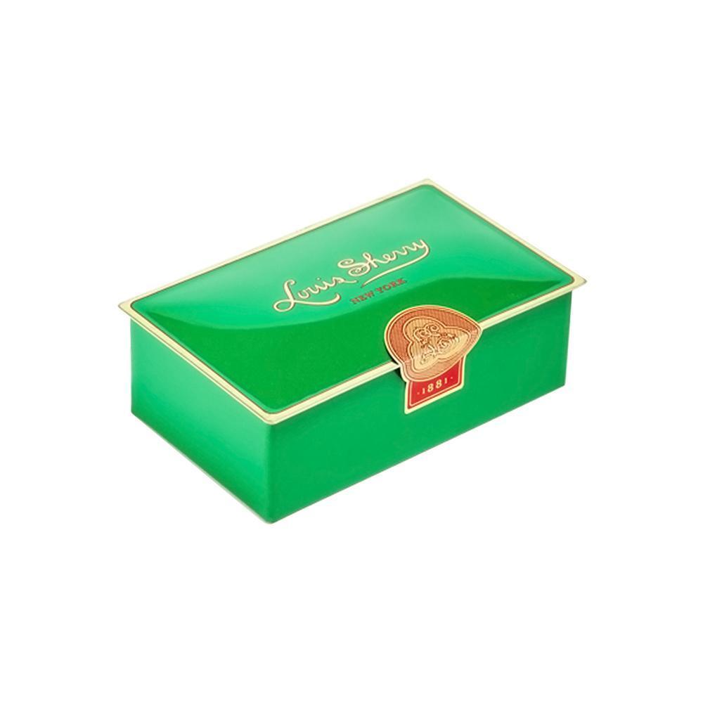 Case of 2 Piece Assorted Chocolates in Mistletoe Green Tin