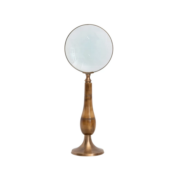 Robson Maker English Magnifying Lens On A Brass Stand - Antique